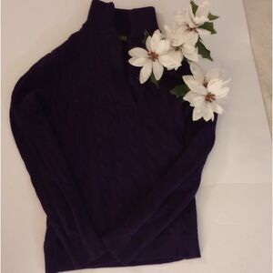 🆕💜 Lauren Ralph Lauren Purple Cable Knit Pullover - Petite